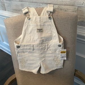 Osh Kosh white overalls, new with tags: 2T